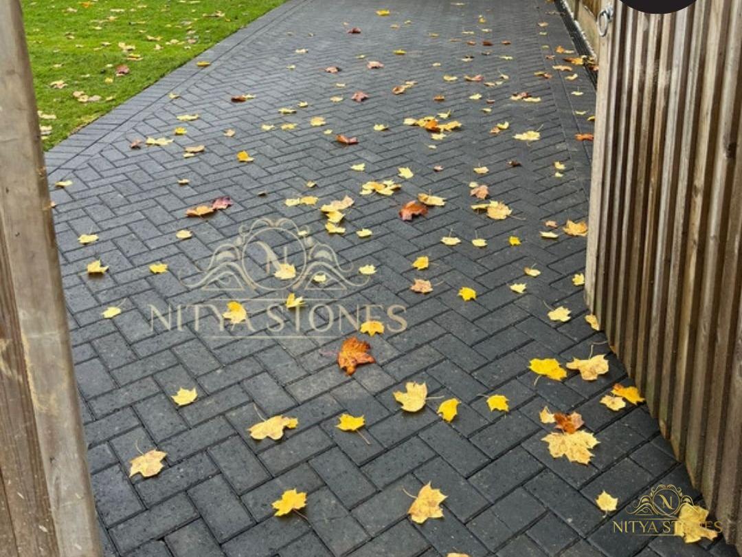 Driveway in charcoal blocks