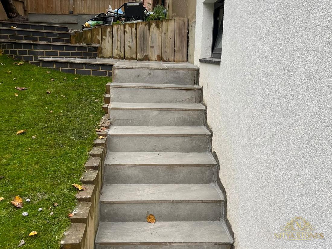 Steps, rendered risers